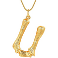 Gouden bamboe alfabet / letterketting - U - | Fashiongirl