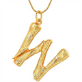 Gouden bamboe alfabet / letterketting - W - | Fashiongirl