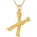 Gouden bamboe alfabet / letterketting - X - | Fashiongirl