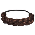 Haarelastiek met gevlochten synthetisch haar - bruin - | Fashiongirl