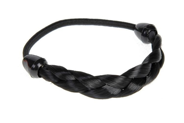 Hair elastic with braided synthetic hair in multiple colours - | Fashiongirl