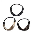 Haarelastiek met synthetisch haar zwart - bruin - blond multikleuren - Haaraccessoires | Fashiongirl