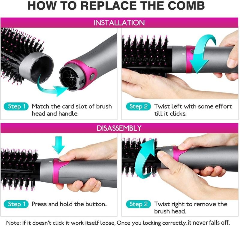 Hot Airstyler - multistyler, 5-in-1-set - Voor krullen, golven, steil haar, borstelen en drogen - | Fashiongirl