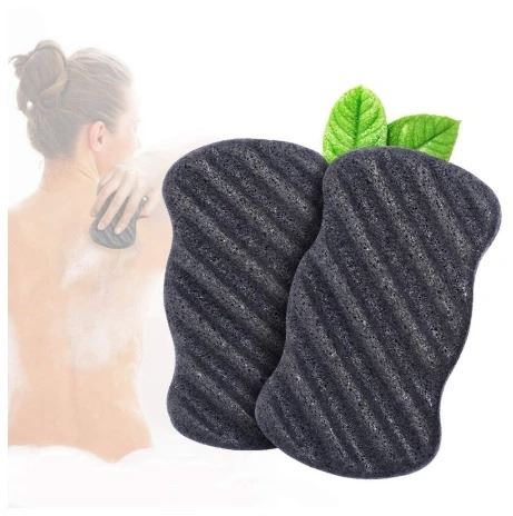 Konjac Dry Sponge Wave Bamboo Charcoal (voor het lichaam) - 1 stuk - | Fashiongirl