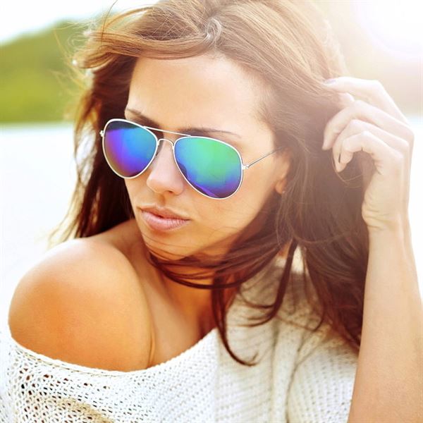 Lux Aviator Oil Pilot Sunglasses - Mirror lens with colour play - | Fashiongirl