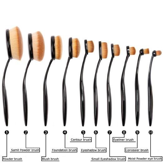 Mermaid Oval Brushes for makeup - 10 sets - | Fashiongirl