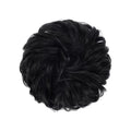 Messy Bun Haarelastiek met krullend kunsthaar - 1# Jet Black - Haaraccessoires | Fashiongirl