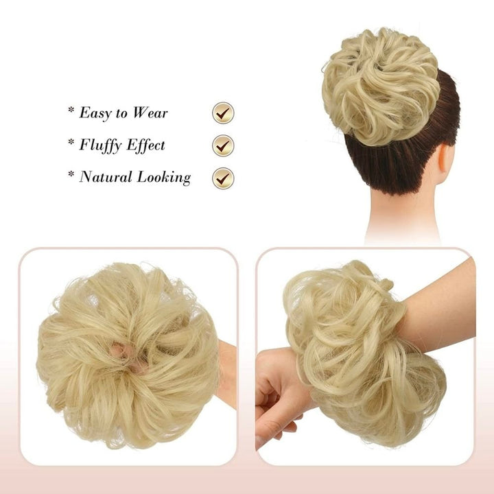 Messy Bun Hair elastic with curly artificial hair - 18T613 Light Blond - Hair Accessories | Fashiongirl