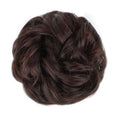 Messy Bun Haarelastiek met krullend kunsthaar - #33 Donkerbruin met rode tint - Haaraccessoires | Fashiongirl