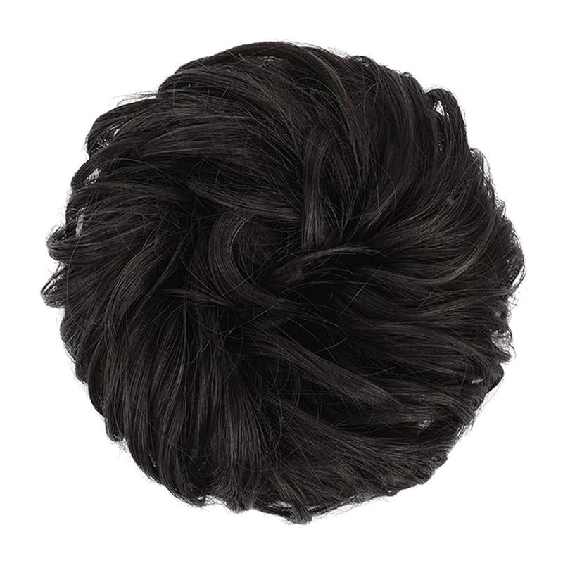 Messy Bun Hair Elastic with Curly Artificial Hair - #4 Black Brown - Hair Accessories | Fashiongirl