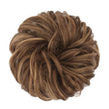 Messy Bun Haarelastiek met krullend kunsthaar - 6AH27 Asbruin en Goudbruin - Haaraccessoires | Fashiongirl