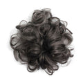 Messy Bun Haarelastiek met krullend kunsthaar - Donkergrijs - Haaraccessoires | Fashiongirl