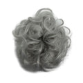 Messy Bun Haarelastiek met krullend kunsthaar - Lichtgrijs - Haaraccessoires | Fashiongirl