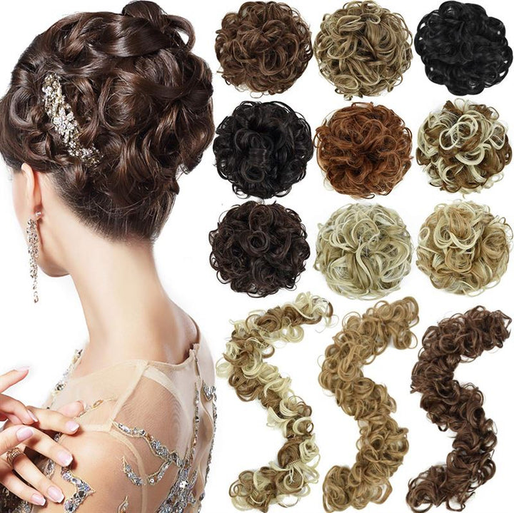 Messy Curly Hair for bun #M6PH613 - Brown/Blond Mix - Hair Accessories | Fashiongirl