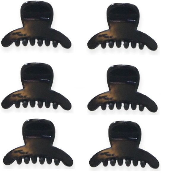 Mini-haarspeldjes - 6 stuks - 1,5 cm, zwart - | Fashiongirl