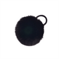 Pom Pom Fur met haarelastiek - Zwart - Haaraccessoires | Fashiongirl