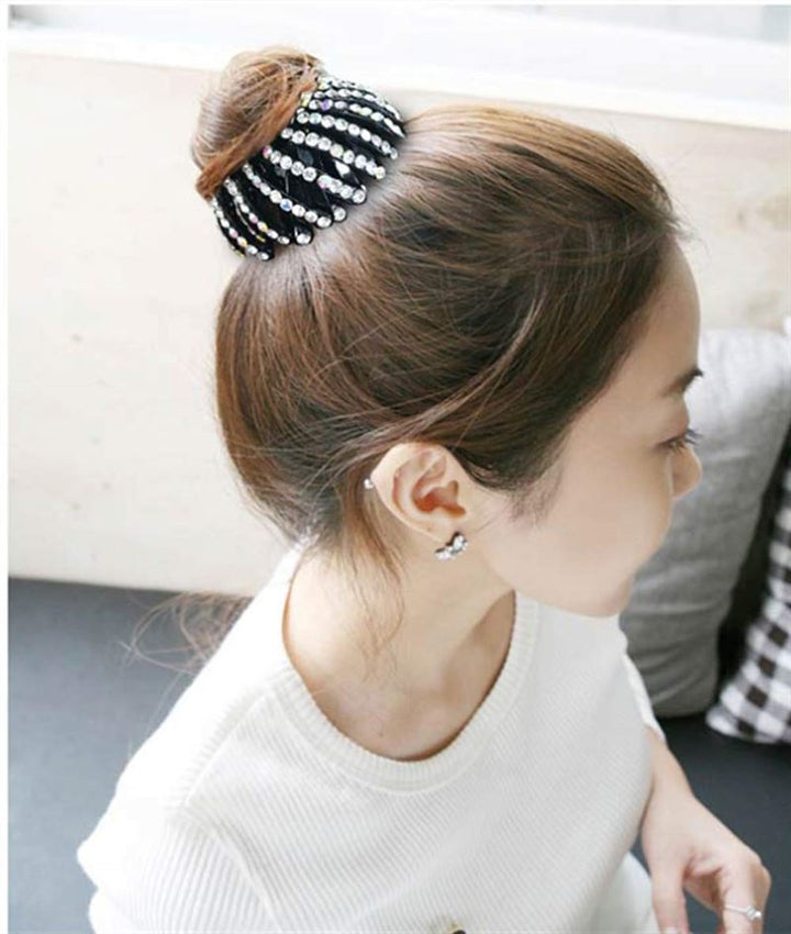 Ponytail Spiral with rhinestones/ Bird Nest Hair Clip - Gold - | Fashiongirl