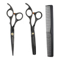Professionele kappersschaar met kam, zwart - Haarstylingtool | Fashiongirl