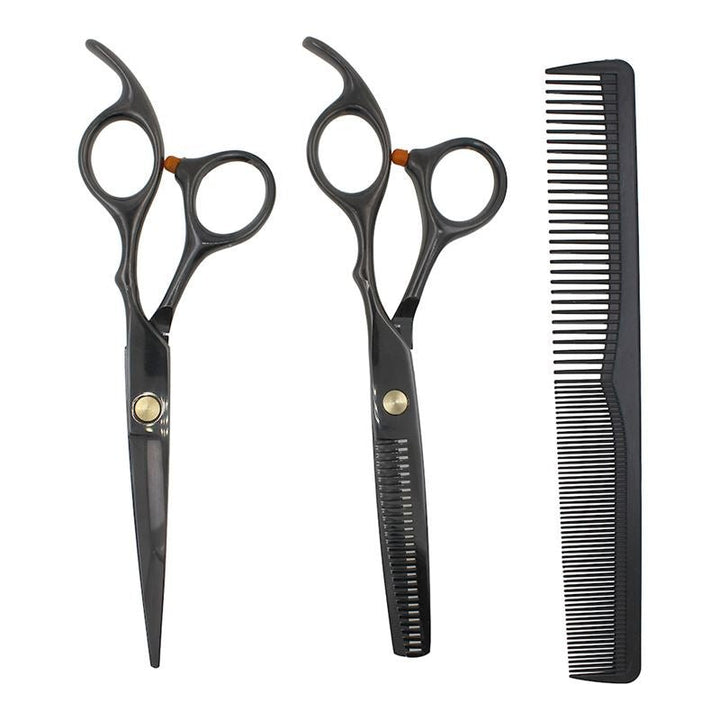 Pro Hairdressing scissors set with comb, black - Hair Styling tool | Fashiongirl