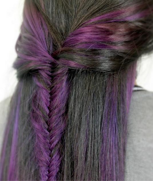 Purple, 50 cm - Crazy Colour Clip On - | Fashiongirl
