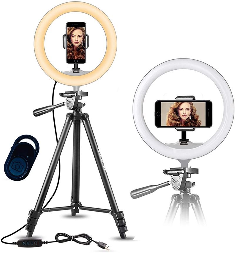 Ring Light Model 201 m. Stativ max. 167 cm & Bluetooth Fjernbetjening - | Fashiongirl