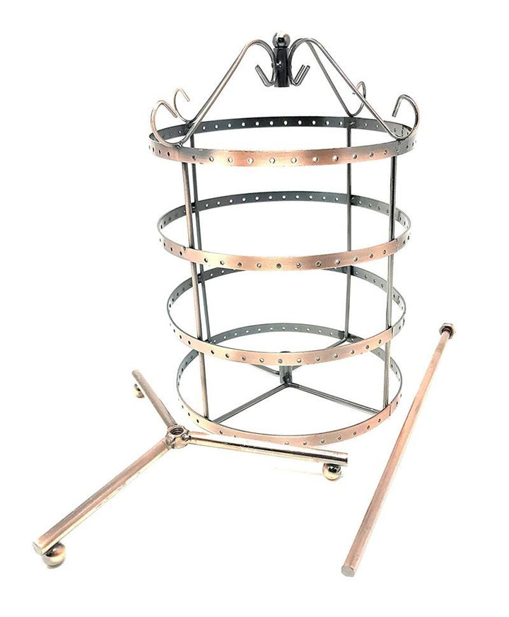 Rotating Jewellery stand for earrings with 4 tiers, bronze - | Fashiongirl