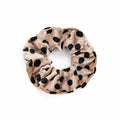 Scrunchie Haarelastiek - Beige met zwarte stippen - Haaraccessoires