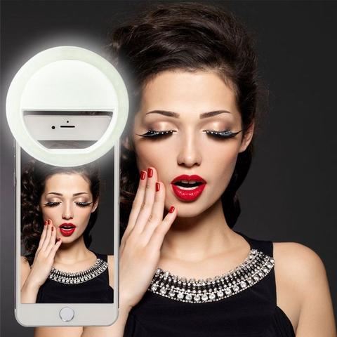 Selfie LED-lichtring voor smartphones - oplaadbaar - | Fashiongirl