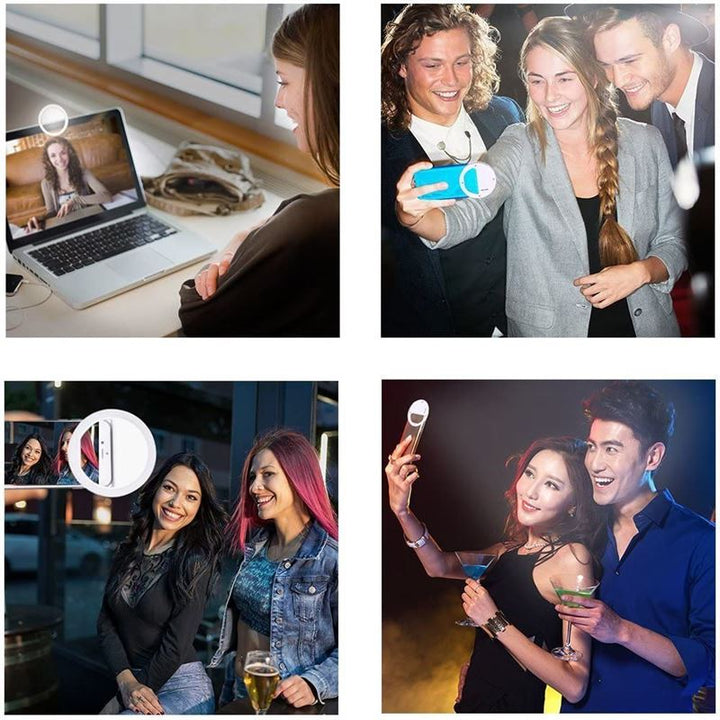 Selfie LED-lichtring voor smartphones - oplaadbaar - | Fashiongirl