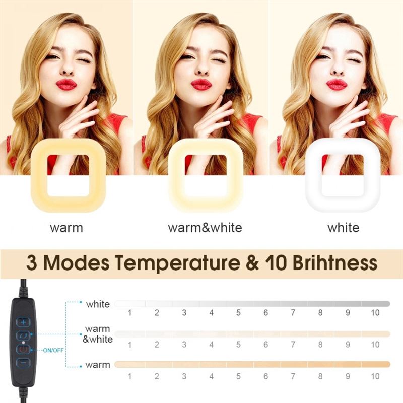 Selfie-ringlamp voor iPhone/Android | LED-verlichting voor smartphones - D21 - | Fashiongirl