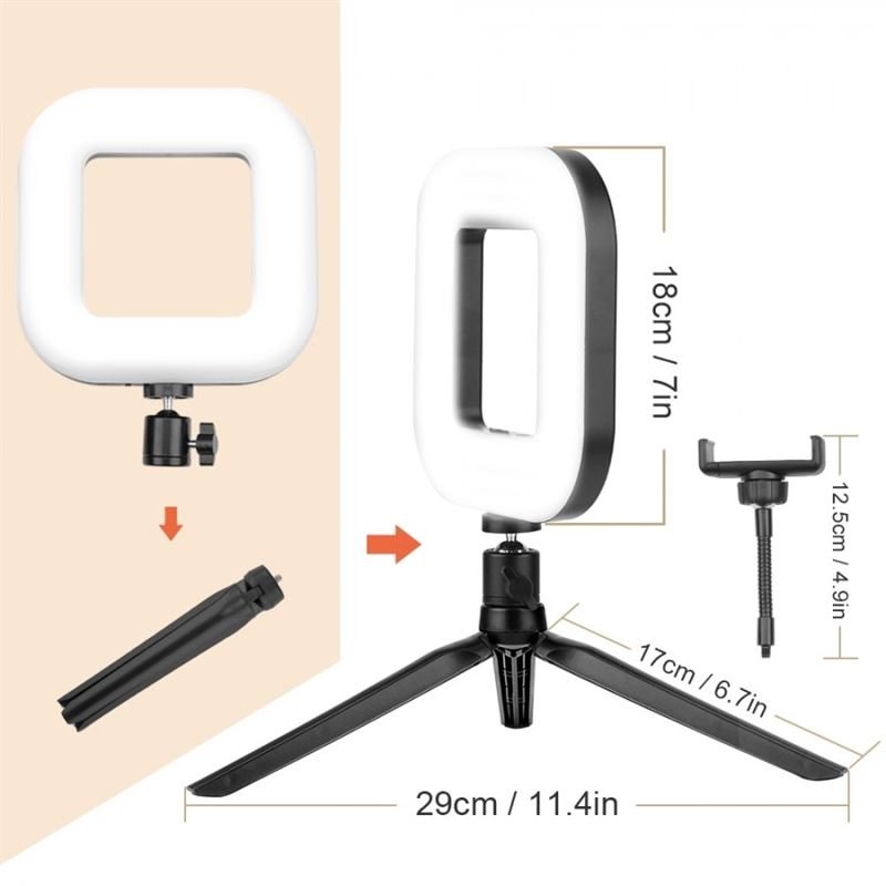 Selfie-ringlamp voor iPhone/Android | LED-verlichting voor smartphones - D21 - | Fashiongirl