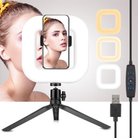 Selfie-ringlamp voor iPhone/Android | LED-verlichting voor smartphones - D21 - | Fashiongirl