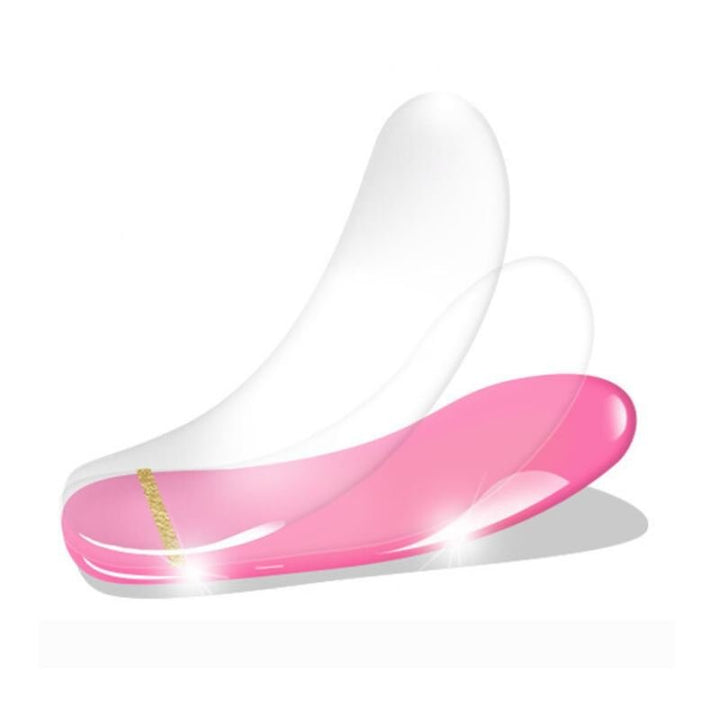 A digital illustration of UNIQ Semi Cured Gel Nail Stickers (Classic French, JK-331) shows a transparent overlay on a pink base, both shaped for nails, displayed on white—echoing the precise style of classic French manicures.