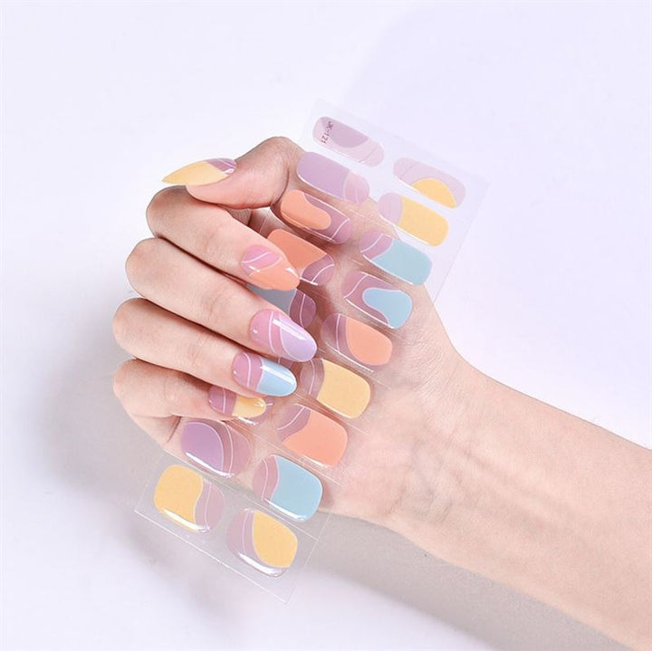 Semi Cured Gel Nail Stickers / Self - adhesive nail polish - Dreamy Pastel (JK - 221) - | Fashiongirl