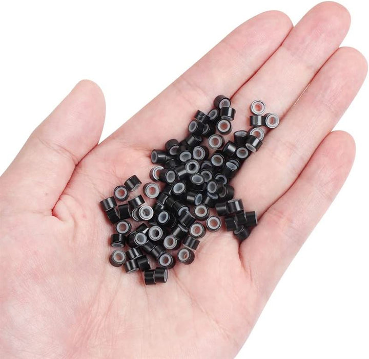 Siliconen microringen voor extensions - Zwart 500 stuks. - | Fashiongirl