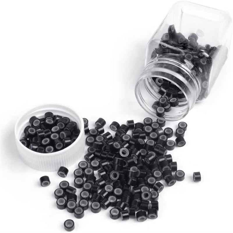 Siliconen microringen voor extensions - Zwart 500 stuks. - | Fashiongirl