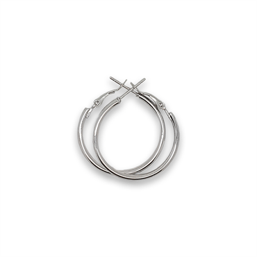 Silver Hoops 40 mm - | Fashiongirl