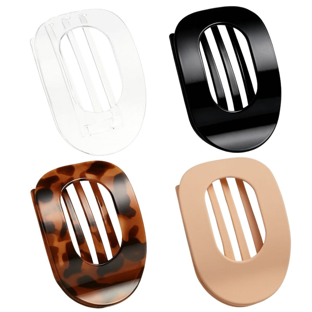 SOHO 4 - pack flat hair clips - strong grip, ergonomic design &amp; perfect for thick, fine and curly hair - Style 3 - Hair Claw - SOHO
