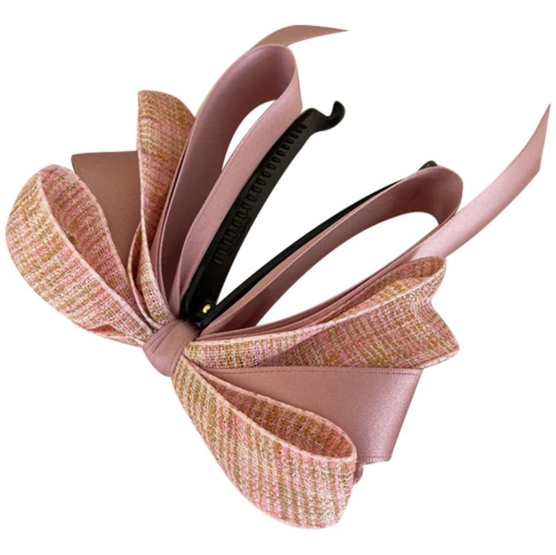 SOHO Aidan Aidan Bow Banana Hair Clip - Pink - Hair Accessories | Fashiongirl