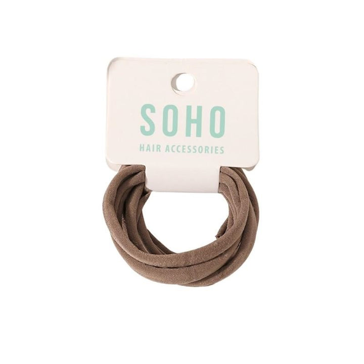 SOHO Alena Haarelastiekjes - Bruin - Haaraccessoires | Fashiongirl
