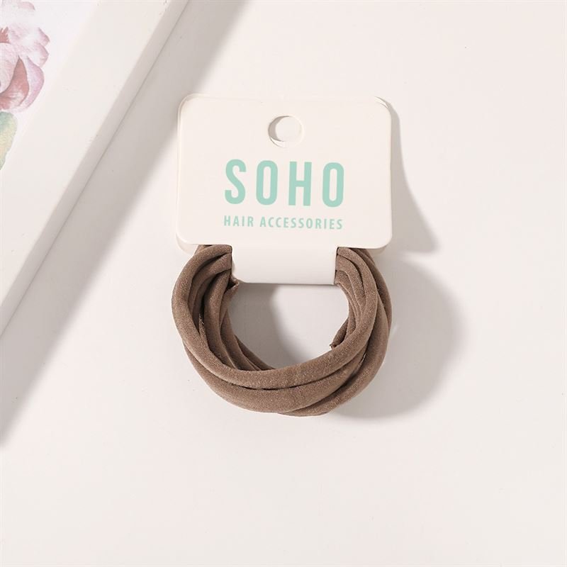 SOHO Alena Haarelastiekjes - Bruin - Haaraccessoires | Fashiongirl
