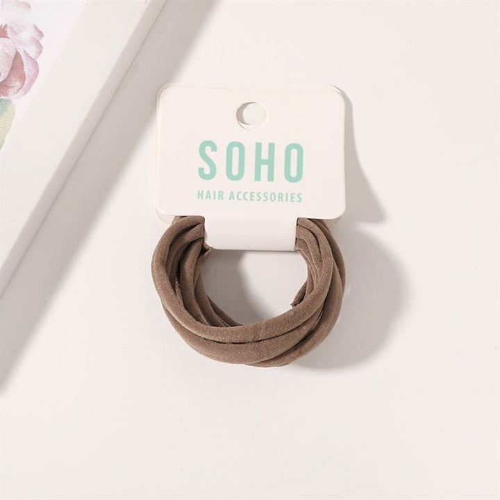 SOHO Alena Haarelastiekjes - Bruin - Haaraccessoires | Fashiongirl