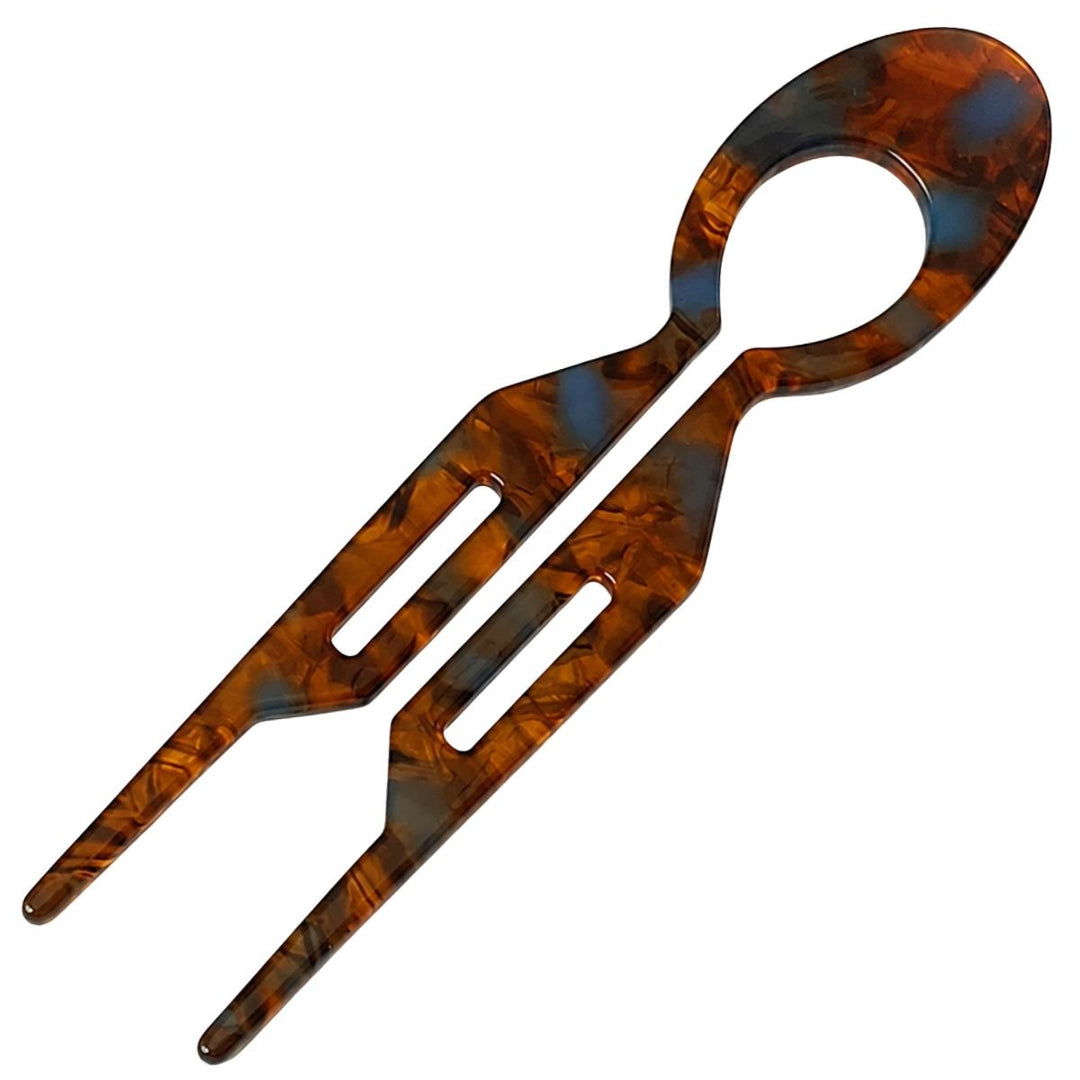 SOHO Apolline French U-shaped Hairpin - Amber Blue