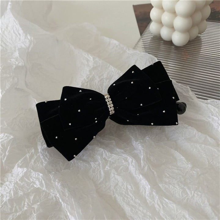 SOHO Cady Bow Banana Hair Clip - Black - Hair Accessories | Fashiongirl