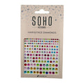 SOHO Gekleurde diamanten voor haar en gezicht - 216 stuks - Regenboog - Haaraccessoires | Fashiongirl