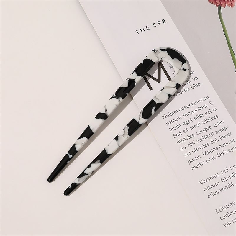SOHO Dean Hairpin - Black Marble - Hair Accessories | Fashiongirl