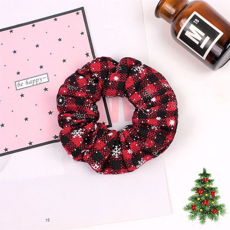 SOHO Edur Christmas Scrunchie - Black / Red - Hair Accessories