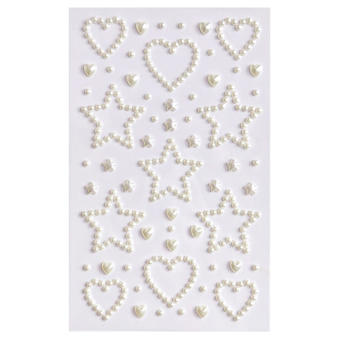 SOHO Hearts &amp; Stars Adhesive Face Beads for face, makeup, nails, body, crafts - White - | Fashiongirl