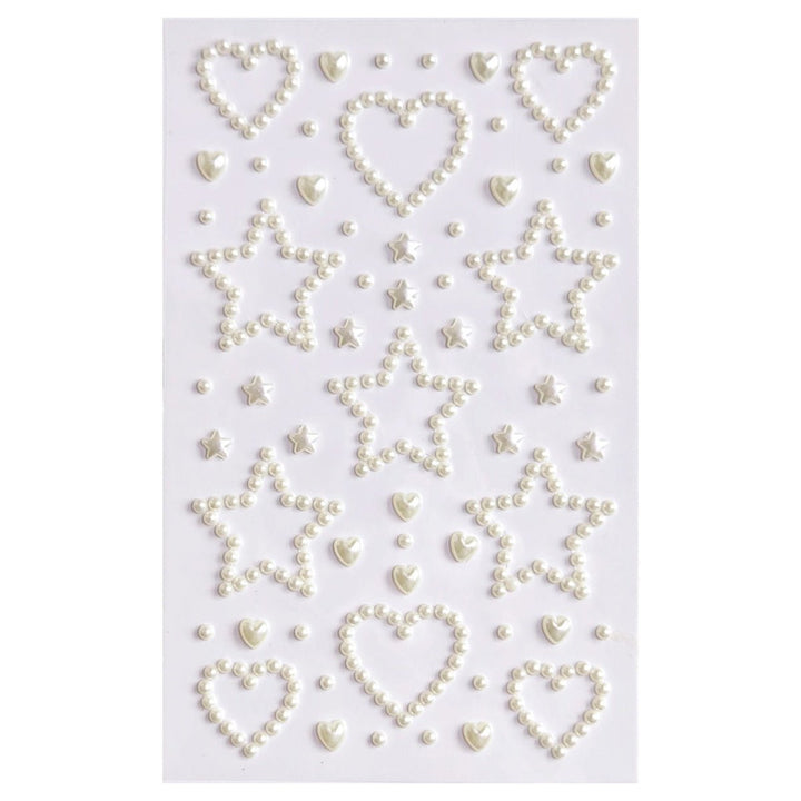SOHO Hearts & Stars zelfklevende gezichtsbeads voor gezicht, make-up, nagels, lichaam, knutselen - Wit - | Fashiongirl