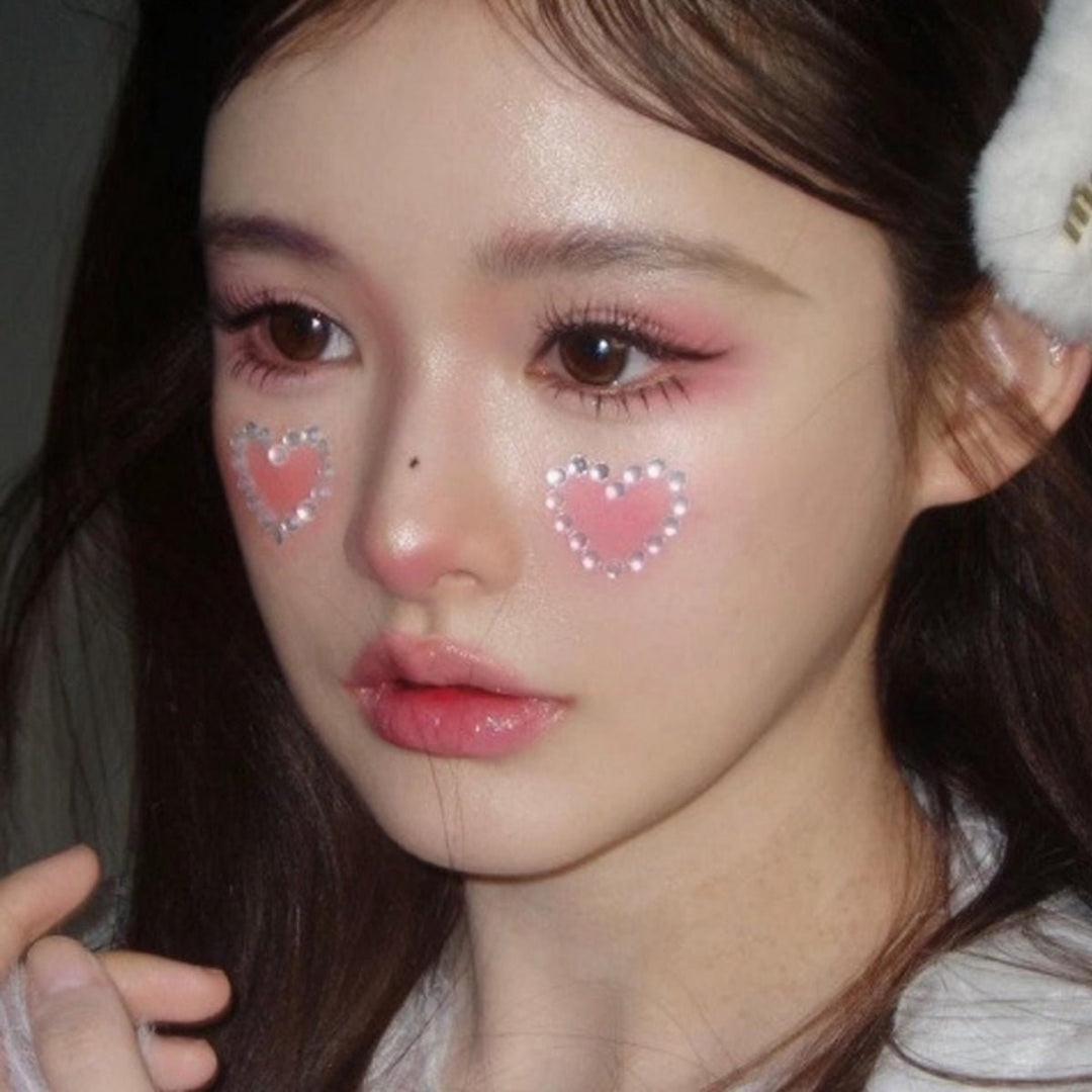 SOHO Hearts &amp; Stars Adhesive Facial Rhinestones for face, makeup, nails, body, crafts - Pink - | Fashiongirl